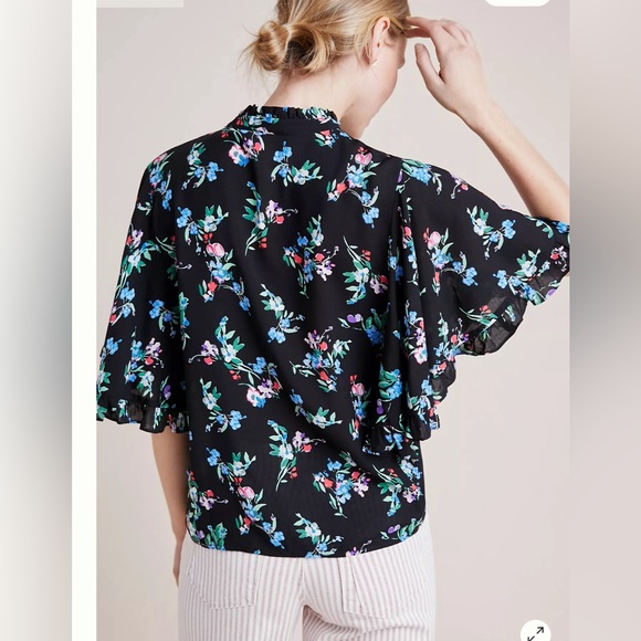 Anthropologie Maeve Aveiro Flutter-Sleeved Buttondown - Picture 2 of 4